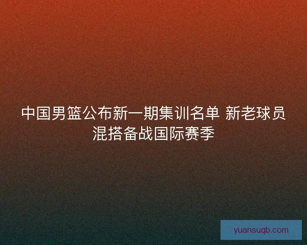 中国男篮公布新一期集训名单 新老球员混搭备战国际赛季