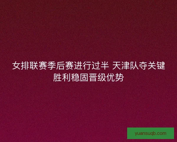 女排联赛季后赛进行过半 天津队夺关键胜利稳固晋级优势