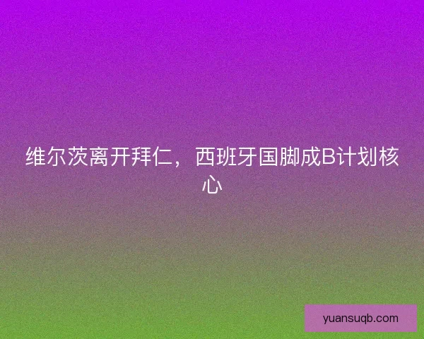 维尔茨离开拜仁，西班牙国脚成B计划核心